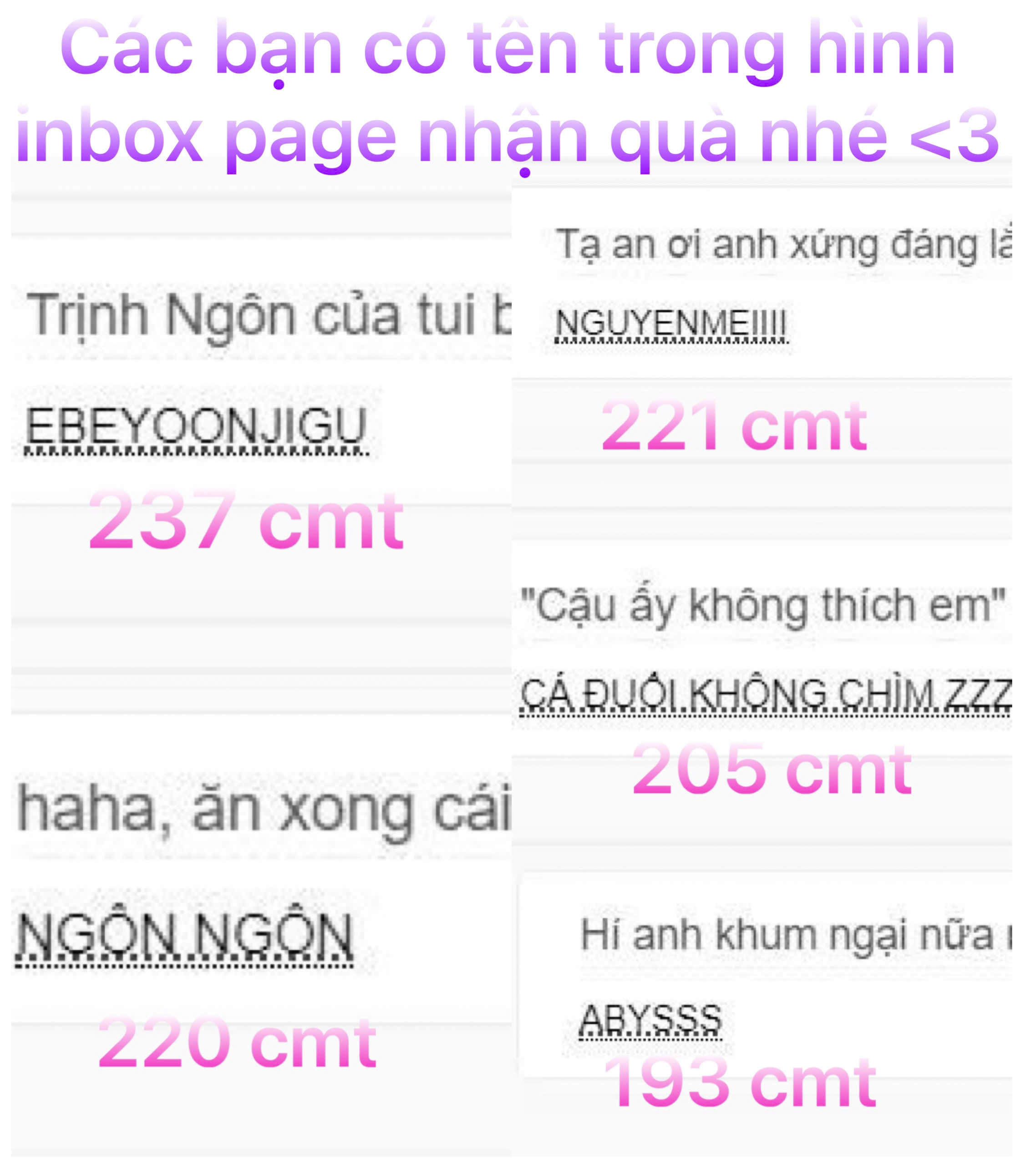 DANH SÁCH CÁC BẠN NHẬN THƯỞNG CMT NHIỀU NHẤT THÁNG 11 THÁNG 12/2024 - Trang 2